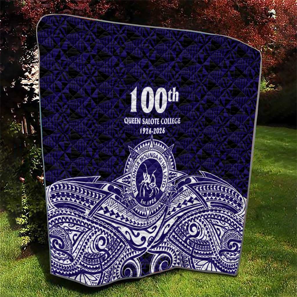 Tonga Queen Salote College 100th Years Quilt Blue Tonga Kupesi Uniquely Pacific Art - Polynesian Pride
