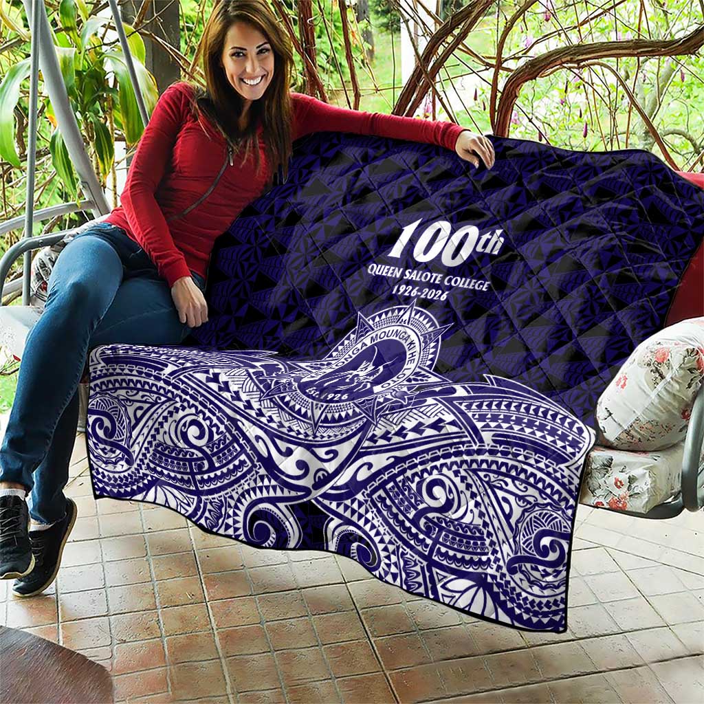 Tonga Queen Salote College 100th Years Quilt Blue Tonga Kupesi Uniquely Pacific Art - Polynesian Pride