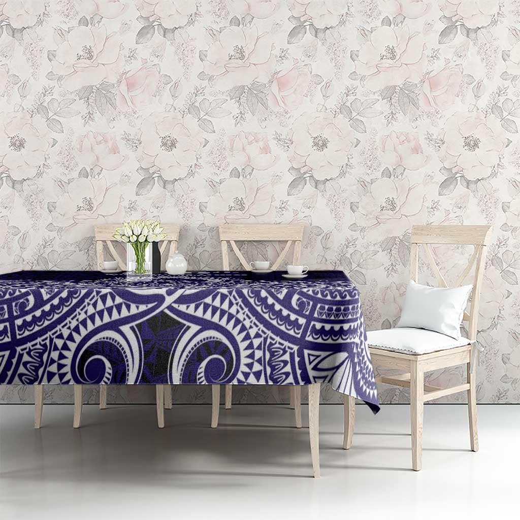 Tonga Queen Salote College 100th Years Tablecloth Blue Tonga Kupesi Uniquely Pacific Art - Polynesian Pride