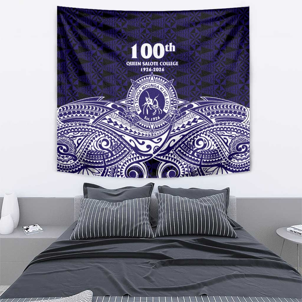 Tonga Queen Salote College 100th Years Tapestry Blue Tonga Kupesi Uniquely Pacific Art - Polynesian Pride