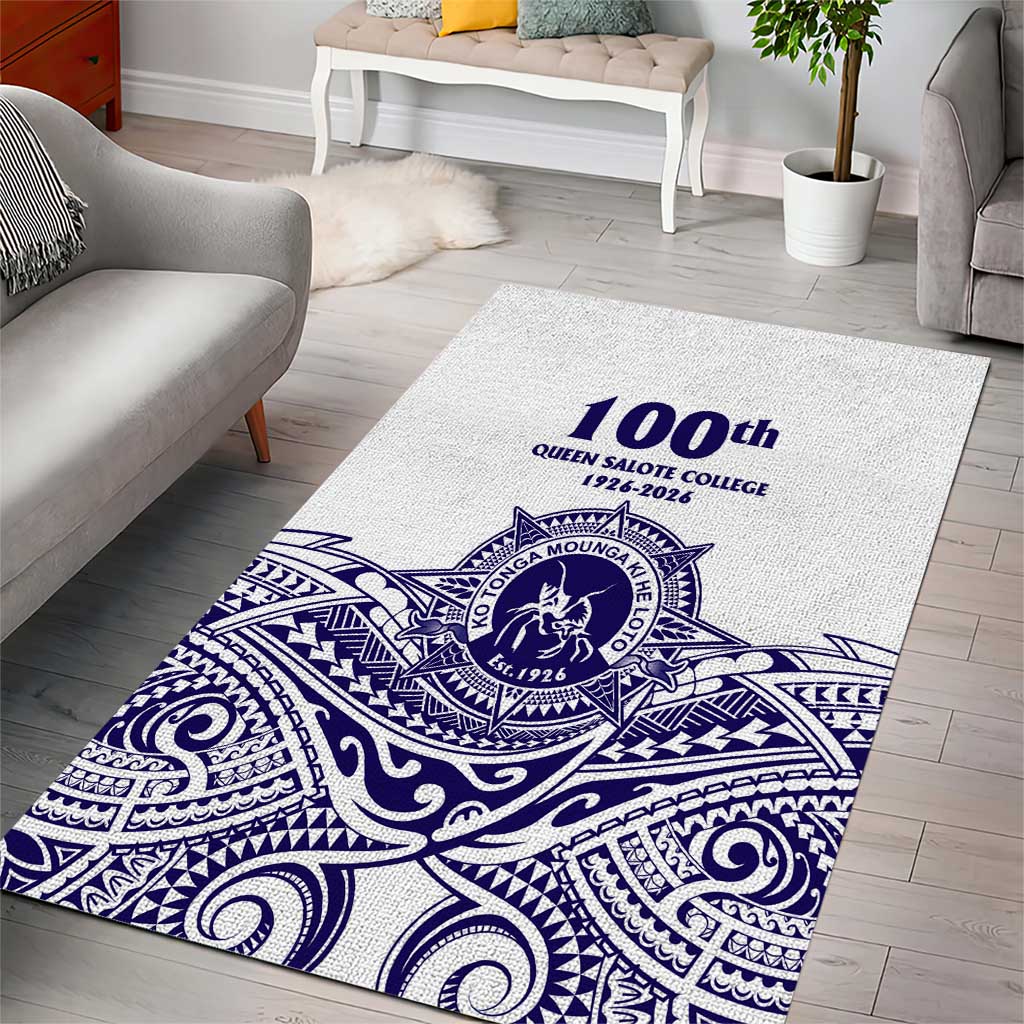 Tonga Queen Salote College 100th Years Area Rug White Tonga Kupesi Uniquely Pacific Art - Polynesian Pride