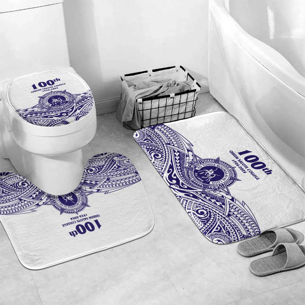Tonga Queen Salote College 100th Years Bathroom Set White Tonga Kupesi Uniquely Pacific Art - Polynesian Pride
