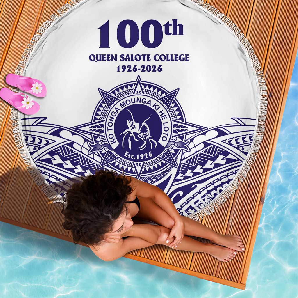 Tonga Queen Salote College 100th Years Beach Blanket White Tonga Kupesi Uniquely Pacific Art LT9 - Polynesian Pride