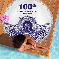 Tonga Queen Salote College 100th Years Beach Blanket White Tonga Kupesi Uniquely Pacific Art LT9 - Polynesian Pride