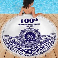 Tonga Queen Salote College 100th Years Beach Blanket White Tonga Kupesi Uniquely Pacific Art LT9 - Polynesian Pride