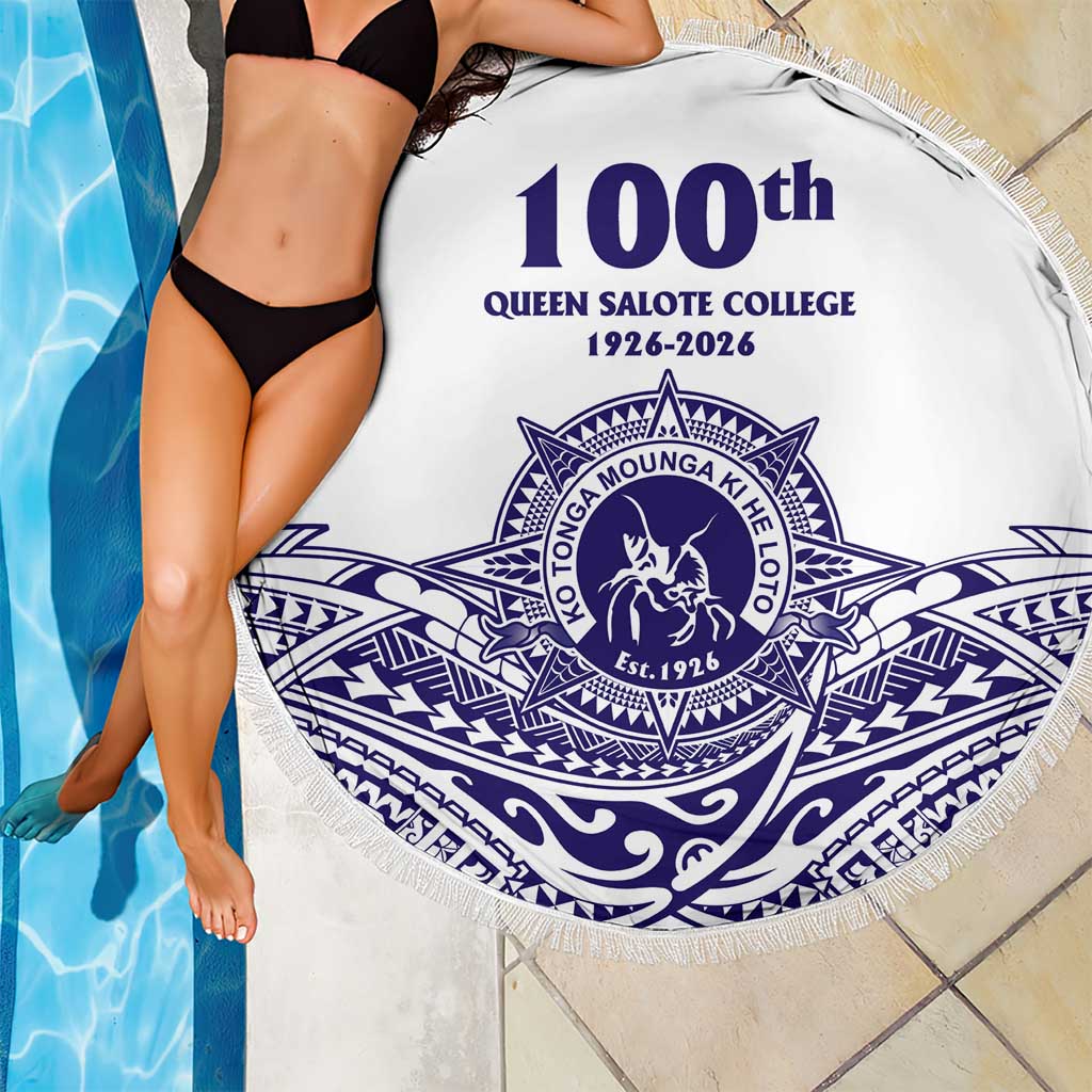 Tonga Queen Salote College 100th Years Beach Blanket White Tonga Kupesi Uniquely Pacific Art LT9 - Polynesian Pride