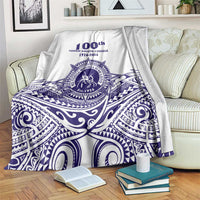 Tonga Queen Salote College 100th Years Blanket White Tonga Kupesi Uniquely Pacific Art LT9 White - Polynesian Pride