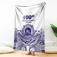 Tonga Queen Salote College 100th Years Blanket White Tonga Kupesi Uniquely Pacific Art LT9 - Polynesian Pride