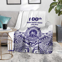 Tonga Queen Salote College 100th Years Blanket White Tonga Kupesi Uniquely Pacific Art LT9 - Polynesian Pride