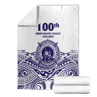 Tonga Queen Salote College 100th Years Blanket White Tonga Kupesi Uniquely Pacific Art LT9 - Polynesian Pride