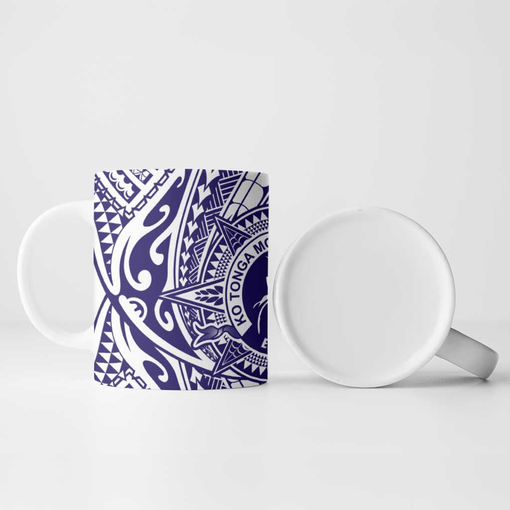 Tonga Queen Salote College 100th Years Ceramic Mug White Tonga Kupesi Uniquely Pacific Art - Polynesian Pride