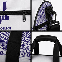 Tonga Queen Salote College 100th Years Duffle Bag White Tonga Kupesi Uniquely Pacific Art