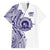 Tonga Queen Salote College 100th Years Family Matching Off The Shoulder Long Sleeve Dress and Hawaiian Shirt White Tonga Kupesi Uniquely Pacific Art - Polynesian Pride