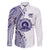 Tonga Queen Salote College 100th Years Family Matching Off The Shoulder Long Sleeve Dress and Hawaiian Shirt White Tonga Kupesi Uniquely Pacific Art - Polynesian Pride