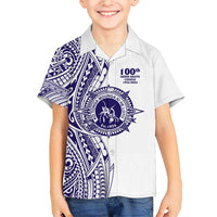 Tonga Queen Salote College 100th Years Family Matching Short Sleeve Bodycon Dress and Hawaiian Shirt White Tonga Kupesi Uniquely Pacific Art LT9 Son's Shirt White - Polynesian Pride