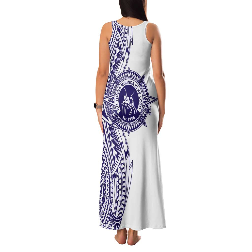 Tonga Queen Salote College 100th Years Family Matching Tank Maxi Dress and Hawaiian Shirt White Tonga Kupesi Uniquely Pacific Art LT9 - Polynesian Pride