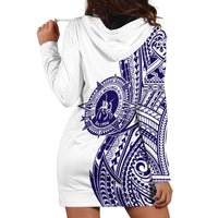 Tonga Queen Salote College 100th Years Hoodie Dress White Tonga Kupesi Uniquely Pacific Art LT9 - Polynesian Pride