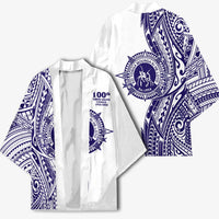 Tonga Queen Salote College 100th Years Kimono White Tonga Kupesi Uniquely Pacific Art - Polynesian Pride