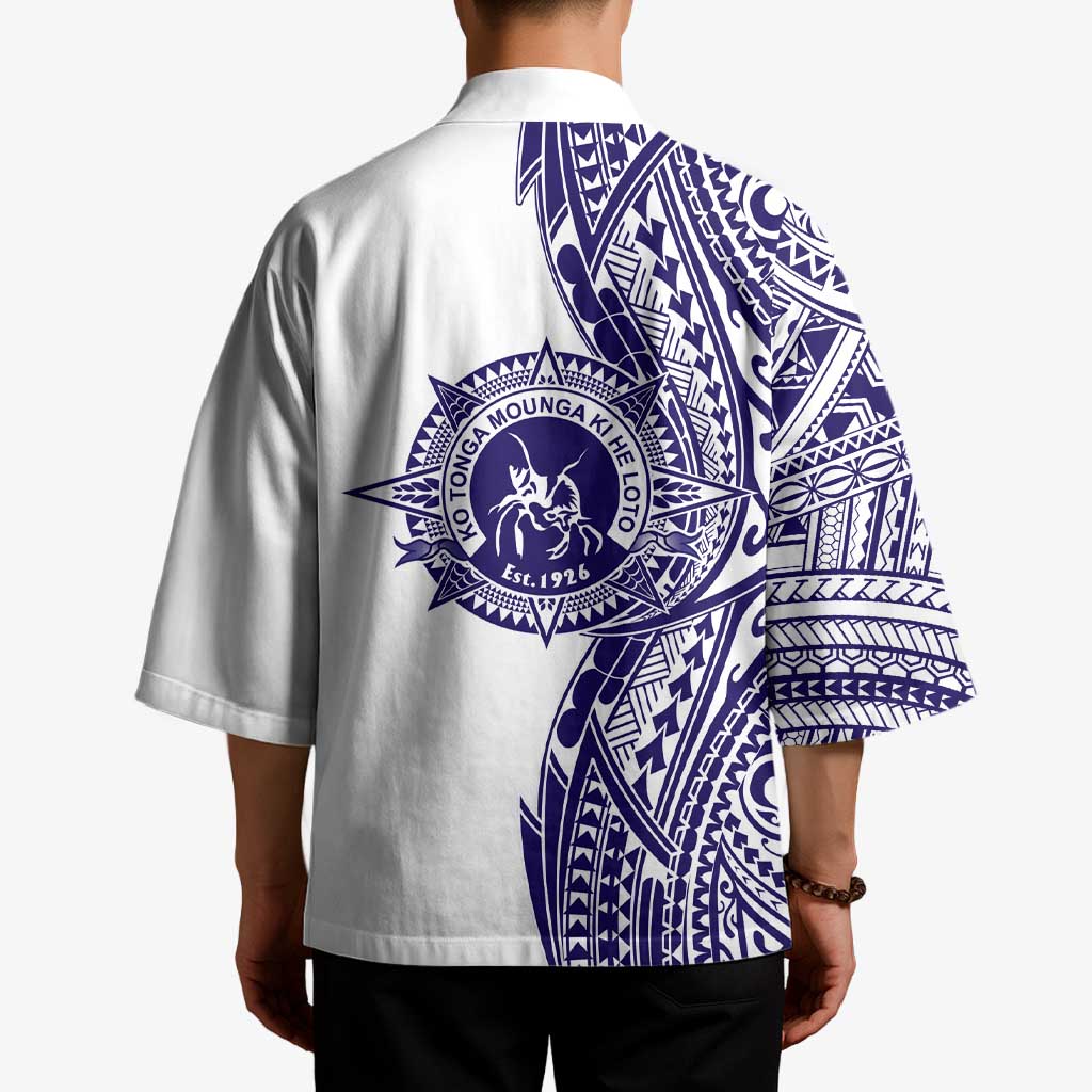 Tonga Queen Salote College 100th Years Kimono White Tonga Kupesi Uniquely Pacific Art - Polynesian Pride