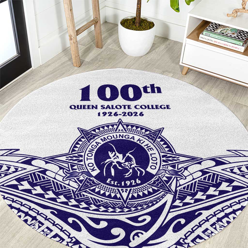 Tonga Queen Salote College 100th Years Round Carpet White Tonga Kupesi Uniquely Pacific Art - Polynesian Pride