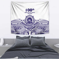 Tonga Queen Salote College 100th Years Tapestry White Tonga Kupesi Uniquely Pacific Art LT9 - Polynesian Pride