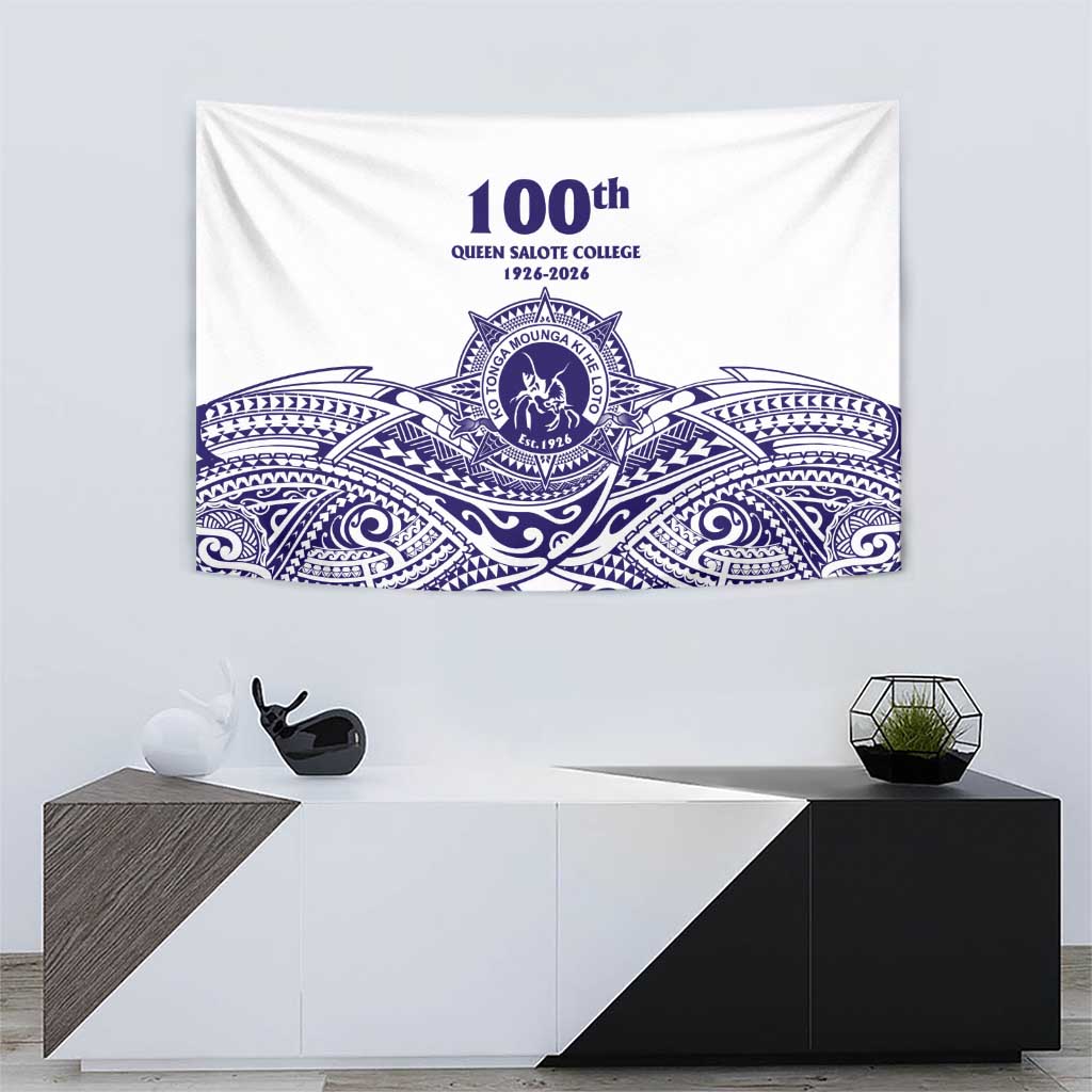 Tonga Queen Salote College 100th Years Tapestry White Tonga Kupesi Uniquely Pacific Art LT9 - Polynesian Pride
