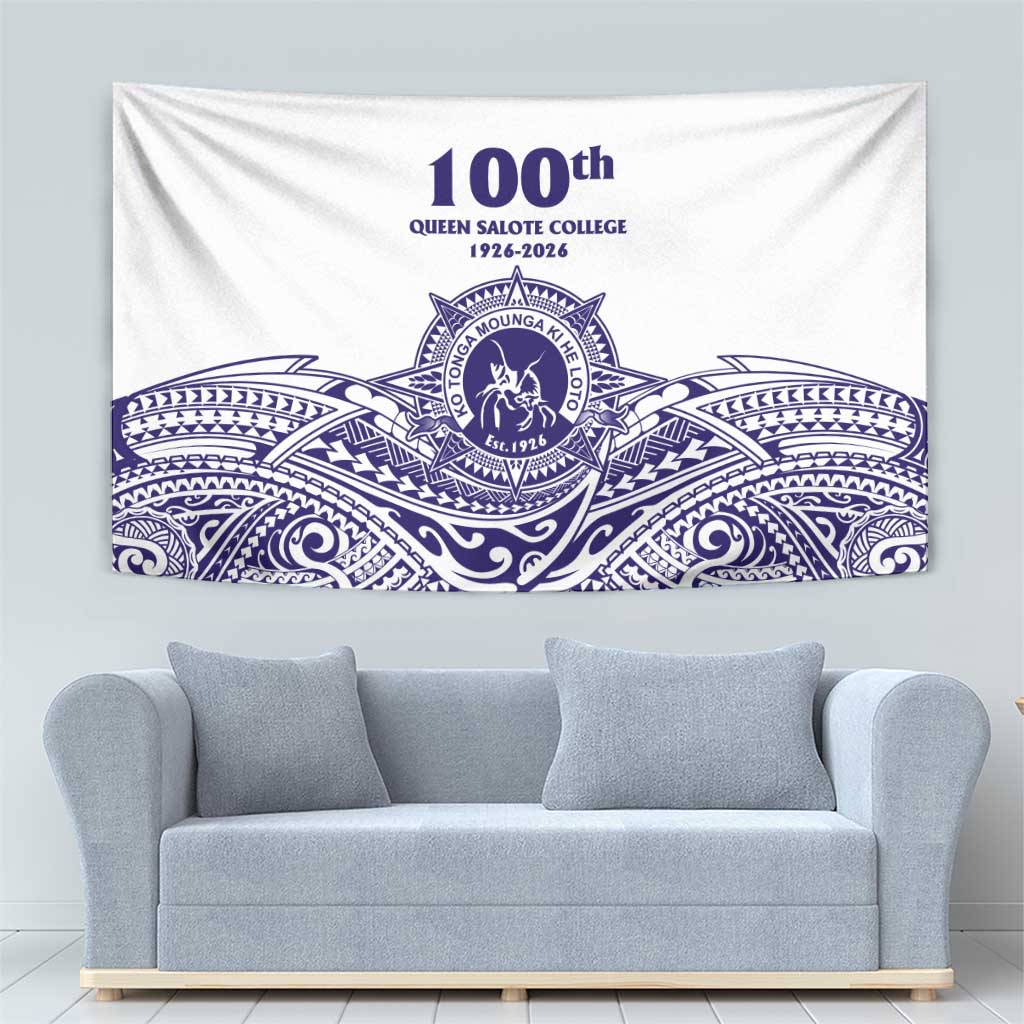 Tonga Queen Salote College 100th Years Tapestry White Tonga Kupesi Uniquely Pacific Art LT9 - Polynesian Pride