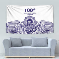 Tonga Queen Salote College 100th Years Tapestry White Tonga Kupesi Uniquely Pacific Art LT9 - Polynesian Pride