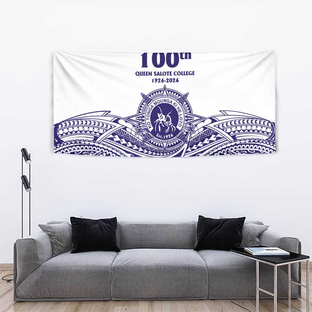 Tonga Queen Salote College 100th Years Tapestry White Tonga Kupesi Uniquely Pacific Art LT9 - Polynesian Pride
