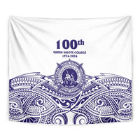 Tonga Queen Salote College 100th Years Tapestry White Tonga Kupesi Uniquely Pacific Art LT9 - Polynesian Pride