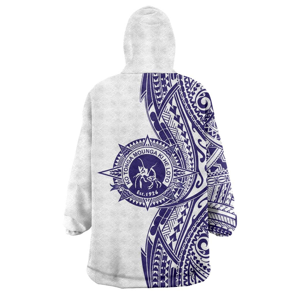 Tonga Queen Salote College 100th Years Wearable Blanket Hoodie White Tonga Kupesi Uniquely Pacific Art LT9 - Polynesian Pride