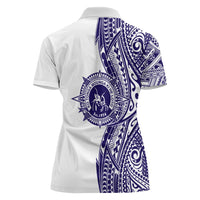 Tonga Queen Salote College 100th Years Women Polo Shirt White Tonga Kupesi Uniquely Pacific Art LT9 - Polynesian Pride