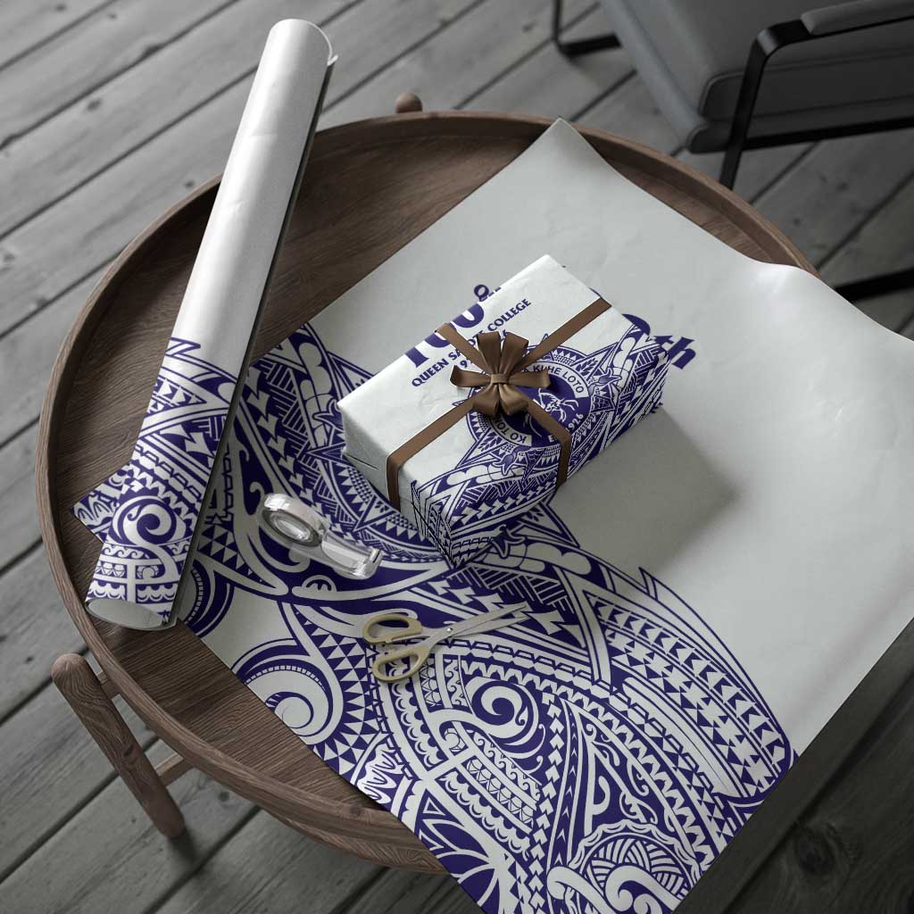 Tonga Queen Salote College 100th Years Wrapping Paper White Tonga Kupesi Uniquely Pacific Art - Polynesian Pride