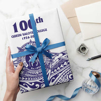 Tonga Queen Salote College 100th Years Wrapping Paper White Tonga Kupesi Uniquely Pacific Art - Polynesian Pride