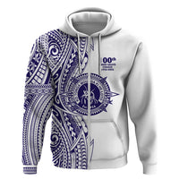 Tonga Queen Salote College 100th Years Zip Hoodie White Tonga Kupesi Uniquely Pacific Art LT9 Zip Hoodie White - Polynesian Pride