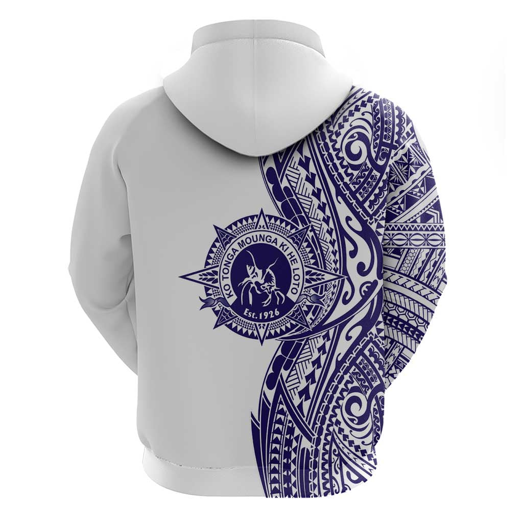 Tonga Queen Salote College 100th Years Zip Hoodie White Tonga Kupesi Uniquely Pacific Art LT9 - Polynesian Pride