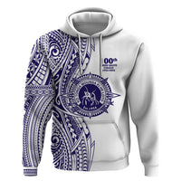 Tonga Queen Salote College 100th Years Zip Hoodie White Tonga Kupesi Uniquely Pacific Art LT9 Pullover Hoodie White - Polynesian Pride