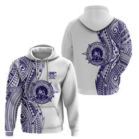 Tonga Queen Salote College 100th Years Zip Hoodie White Tonga Kupesi Uniquely Pacific Art LT9 - Polynesian Pride