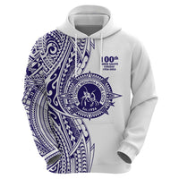 Tonga Queen Salote College 100th Years Zip Hoodie White Tonga Kupesi Uniquely Pacific Art LT9 - Polynesian Pride