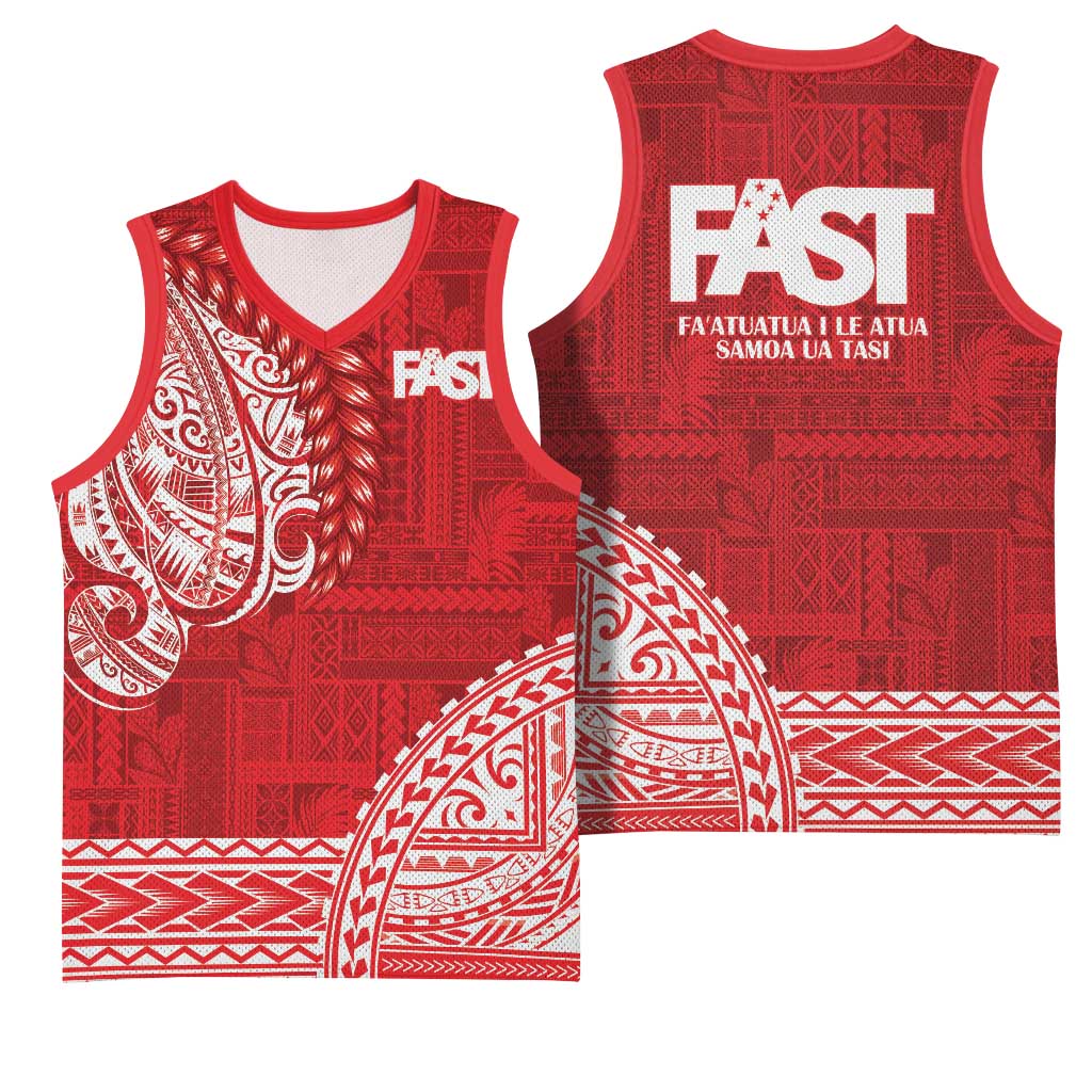 Samoa FAST Basketball Jersey Samoan Motif Patterns - Polynesian Pride