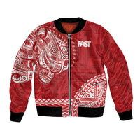 Samoa FAST Bomber Jacket Samoan Motif Patterns LT9 Unisex Red - Polynesian Pride