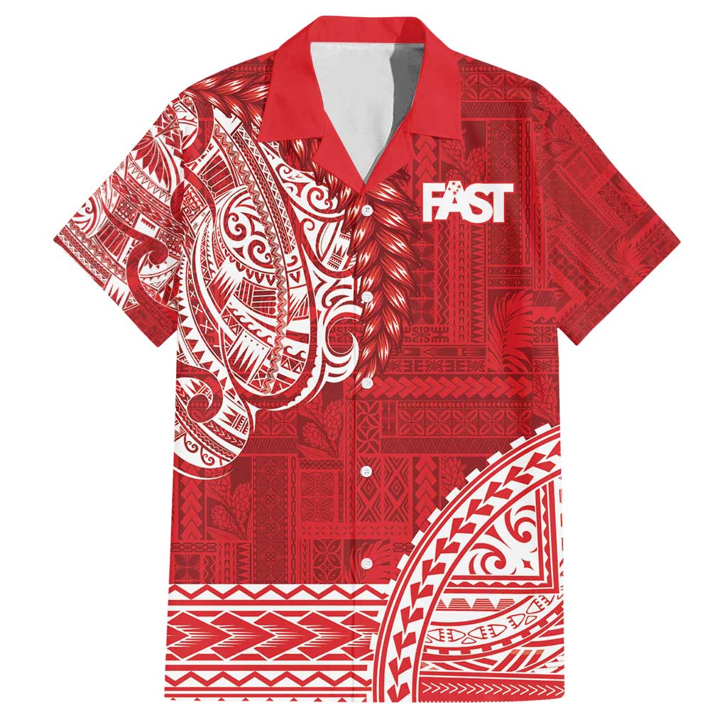 Samoa FAST Family Matching Long Sleeve Bodycon Dress and Hawaiian Shirt Samoan Motif Patterns - Polynesian Pride