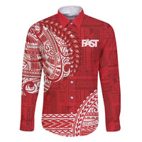 Samoa FAST Family Matching Off Shoulder Short Dress and Hawaiian Shirt Samoan Motif Patterns - Polynesian Pride