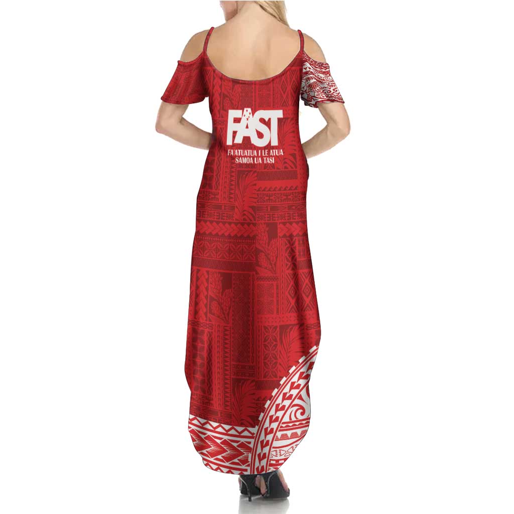 Samoa FAST Family Matching Summer Maxi Dress and Hawaiian Shirt Samoan Motif Patterns - Polynesian Pride