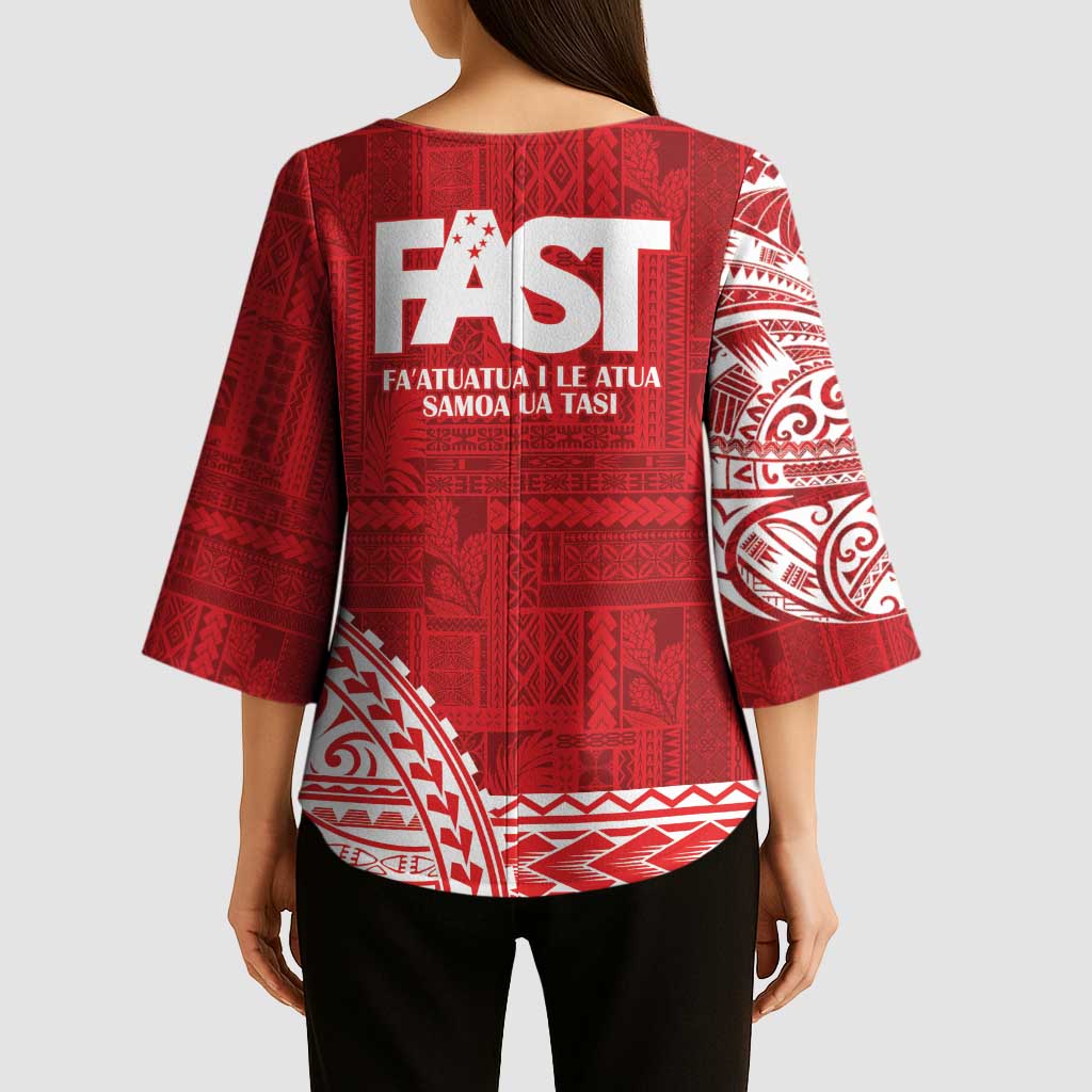 Samoa FAST Kimono Sleeve Blouse Samoan Motif Patterns - Polynesian Pride