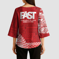 Samoa FAST Kimono Sleeve Blouse Samoan Motif Patterns - Polynesian Pride