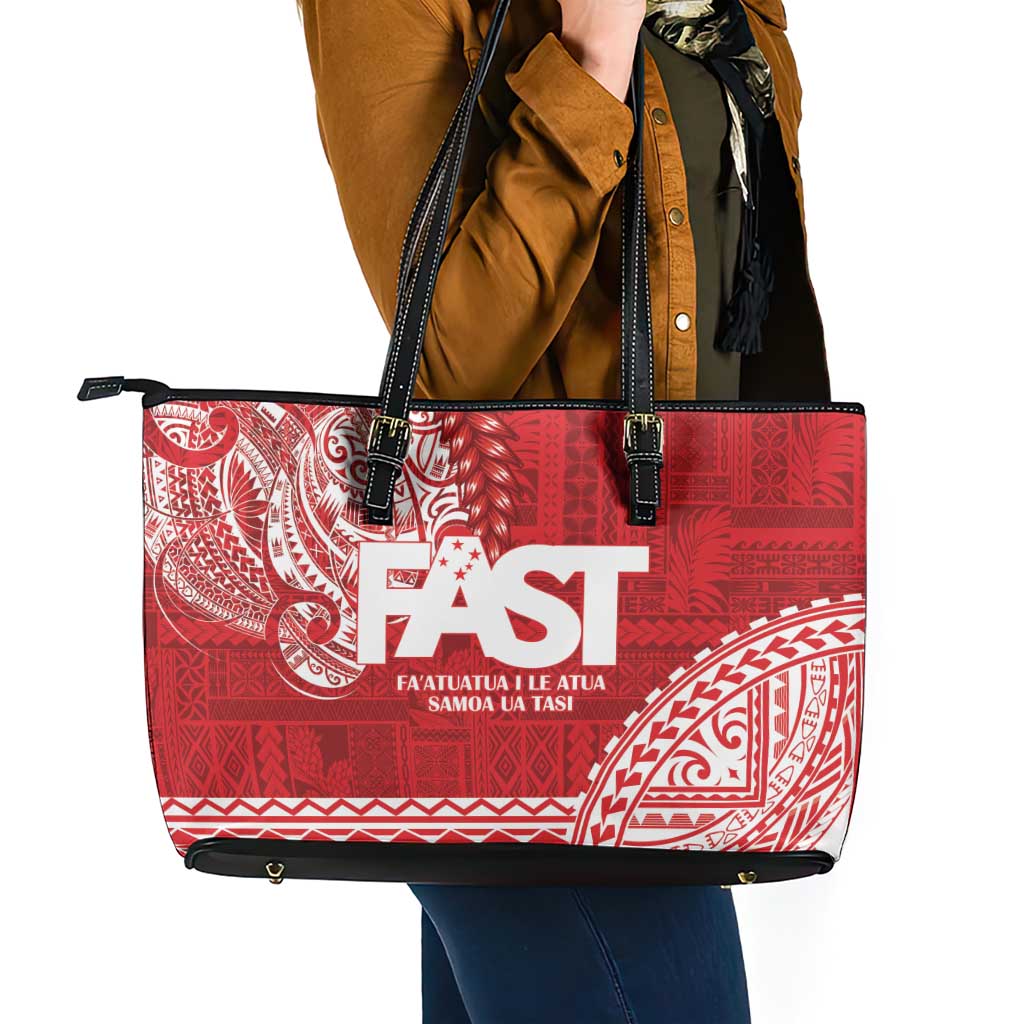 Samoa FAST Leather Tote Bag Samoan Motif Patterns LT9 - Polynesian Pride