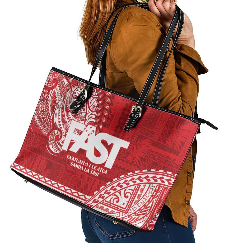 Samoa FAST Leather Tote Bag Samoan Motif Patterns LT9 - Polynesian Pride