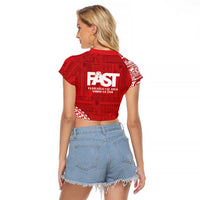 Samoa FAST Raglan Cropped T Shirt Samoan Motif Patterns LT9 - Polynesian Pride