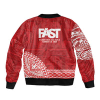 Samoa FAST Sleeve Zip Bomber Jacket Samoan Motif Patterns - Polynesian Pride
